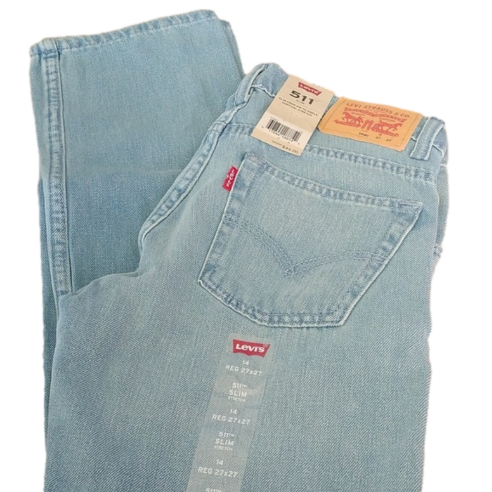 Levi's Big Boys 511 Slim Stretch Denim Blue Jeans, Perlata, 14 Regular 27…